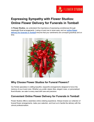 Expressing Sympathy with Flower Studios_ Online Flower Delivery for Funerals in Tomball