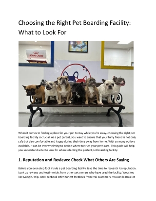 Choosing the Right Pet Boarding Facility: What to Look For