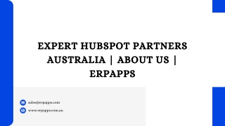 Expert HubSpot partners Australia  About us  Erpapps