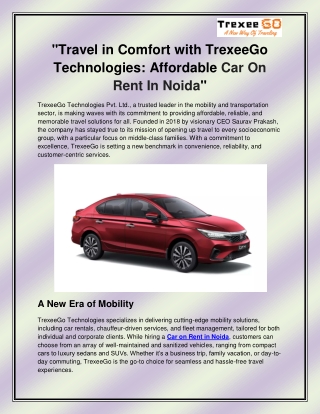 Car on Rent in Noida