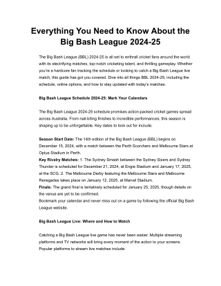 Big Bash League Cricket Match - Lionbet