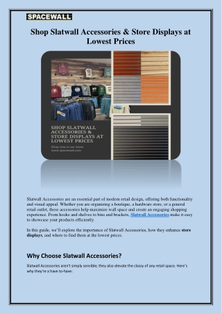 Shop Slatwall Accessories & Store Displays at Lowest Prices