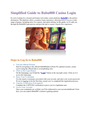 Simplified Guide to Babu888 Casino Login in India