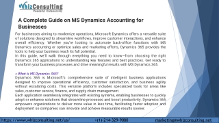 A Complete Guide on MS Dynamics Accounting for Businesses