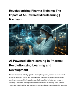 Revolutionizing Pharma Training_ The Impact of AI-Powered Microlearning _ MaxLearn