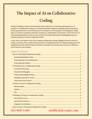 The Impact of AI on Collaborative Coding