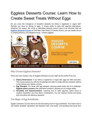 Eggless Desserts Course_ Learn How to Create Sweet Treats Without Eggs