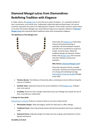 diamondtree natural diamond mangalsutra