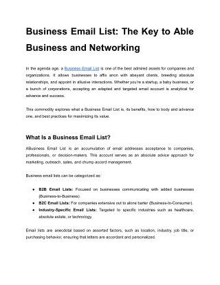 Business Email List_ The Ultimate Resource for Marketing Success