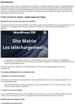 Créer un site de mairie : guide étape par étape