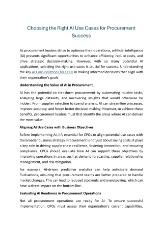 5 Key Considerations for CPOs Before Implementing AI in Procurement