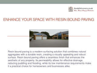 Enhance Your Space with Resin Bound Paving