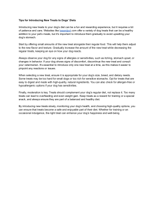 Tips for Introducing New Treats to Dogs’ Diets