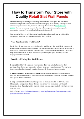 How to Transform Your Store with Quality Retail Slat Wall Panels