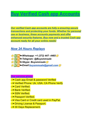 10 Top Seller In This Time To Buy Verified Cash App Accounts