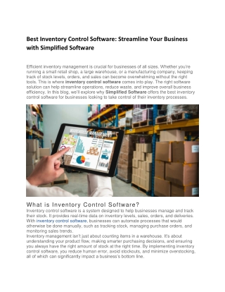 Best Inventory Control Software