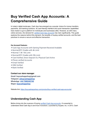 The Best Places to Buy a Verified Cash App Accounts in 2025