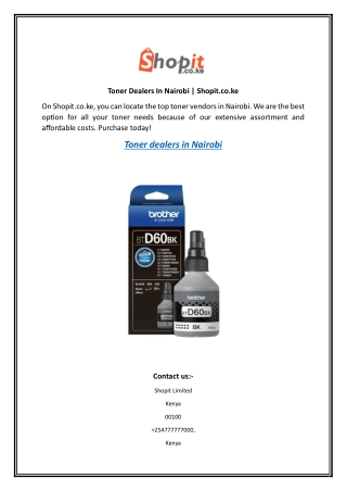 Toner Dealers In Nairobi | Shopit.co.ke