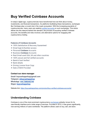 The Best Places to Buy Verified Coinbase Accounts in 2025