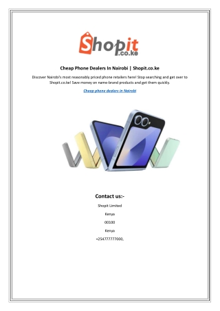 Cheap Phone Dealers In Nairobi | Shopit.co.ke