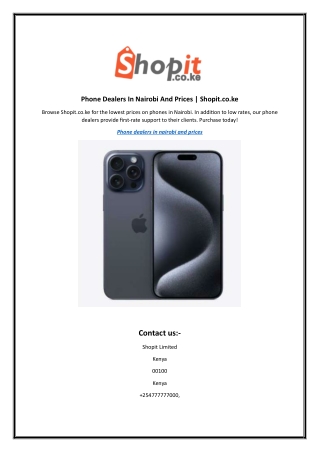 Phone Dealers In Nairobi And Prices | Shopit.co.ke