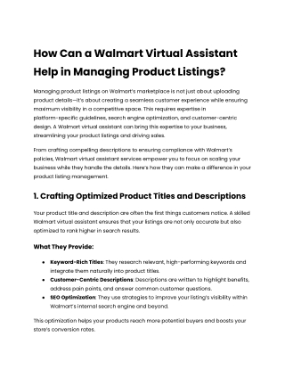 How Can a Walmart Virtual Assistant Help in Managing Product Listings_