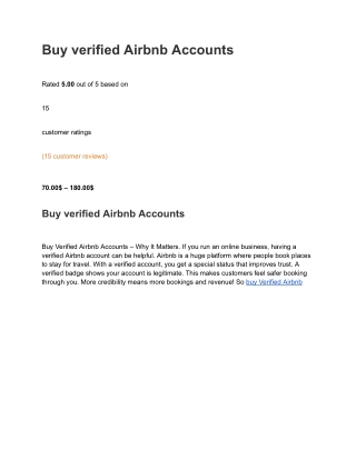 Buy verified Airbnb Accounts