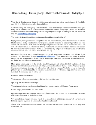 Hemstädning i Helsingborg