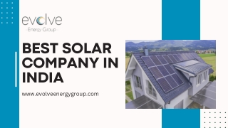 Best Solar Company in India | Evolve Energy Group