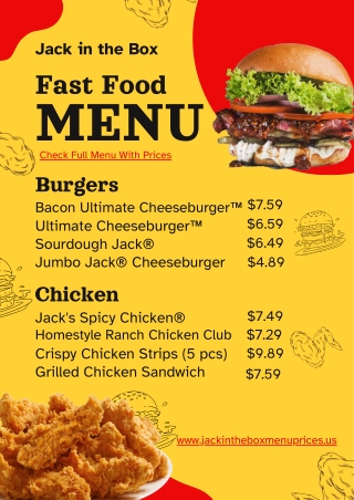 Jack in the box menu with prices