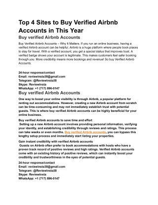 Top 4 Sites to Buy Verified Airbnb Accounts in This Year