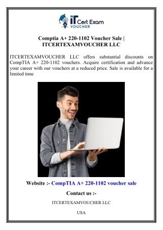 Comptia A  220-1102 Voucher Sale   ITCERTEXAMVOUCHER LLC