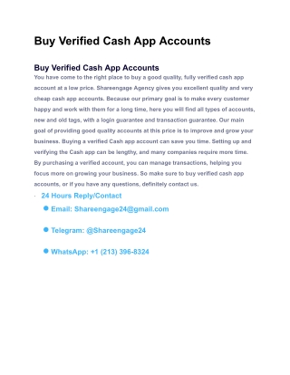 Buy Verified Cash App Accounts