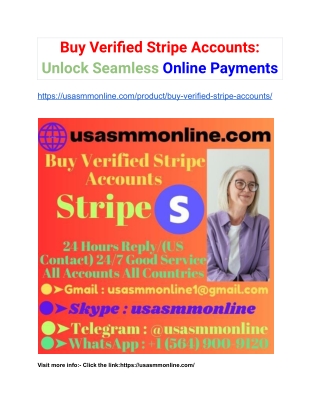Buy Verified Stripe Accounts_ Unlock Seamless Online Payments