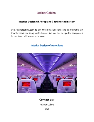 Interior Design Of Aeroplane  Jetlinercabins