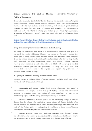 Cultural Tours, Trips, Activities in Bhutan | Religious Heritage, Sightseeing Ad