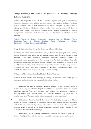 Book Festival Tours, Celebration, Packages in Bhutan | Community Festival Experi