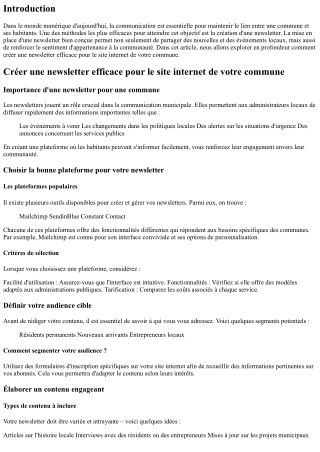 “Créer une newsletter efficace pour le site internet de votre commune”