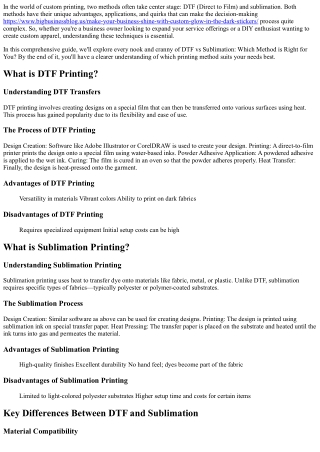 DTF vs Sublimation: Which Method is Right for You?