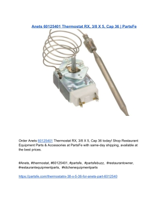 Anets 60125401 Thermostat RX, 3_8 X 5, Cap 36 _ PartsFe