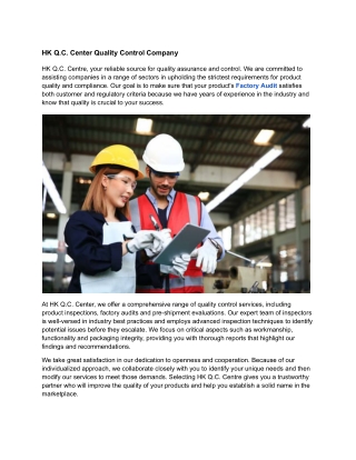 HK Q.C. Center Quality Control Company