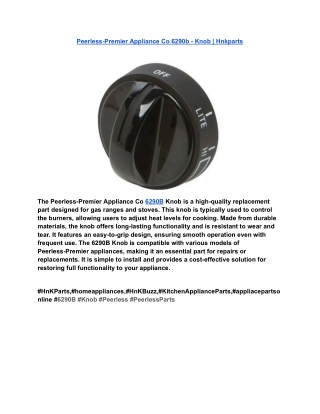 Peerless-Premier Appliance Co 6290b - Knob _ Hnkparts