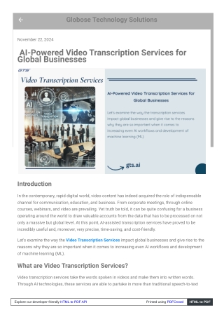 AI-Powered Video Transcription Services for Global Businesses