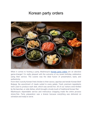 Korean party orders