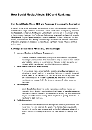 How Social Media Affects SEO and Rankings
