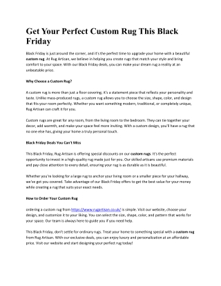Get Your Perfect Custom Rug This Black Friday