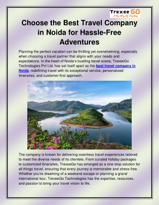 Best travel company in Noida