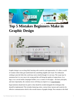 Top 5 Mistakes Beginners Make in Graphic Design