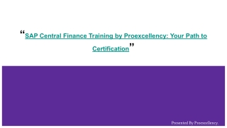 SAP Central Finance Training by Proexcellency: Your Path to Certification