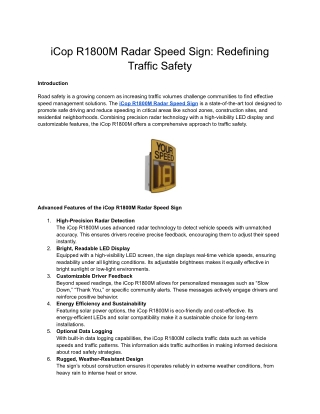 iCop R1800M Radar Speed Sign_ Redefining Traffic Safety